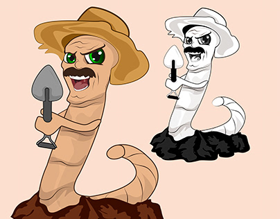 Mischievous worm (characters illustration)
