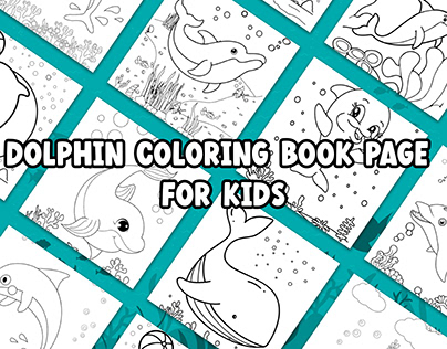 Dolphin Coloring Book Page For Kids