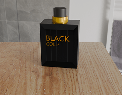 Realistic 3D Black Perfume Bottle In Blender