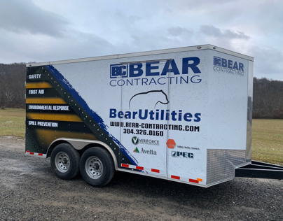 Bear Contracting trailer wrap