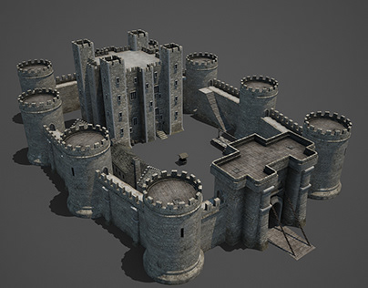 Construction of an old three-dimensional castle