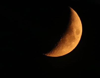 Red Waxing Crescent Moon