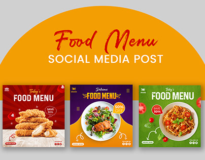 Food Menu Social Media Post Templates