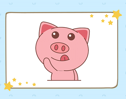 Pig Yummy 2d cartoon character animation