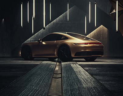 The Golden Elegance: Porsche 911