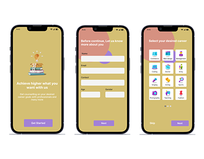 Career Counselling app design