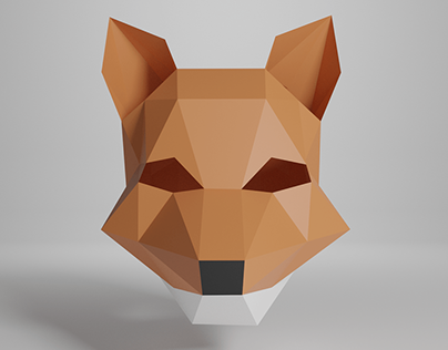 Low Poly The Head of a Fox