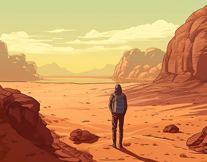 Illustrations of Famous Landscapes In Cartoon Style