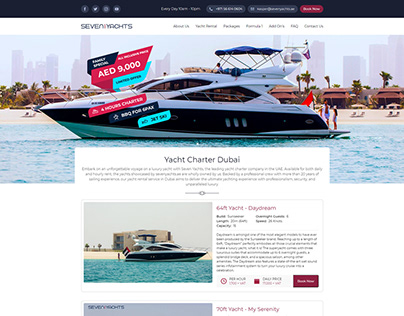 Custom Web Design and Development for Seven Yachts