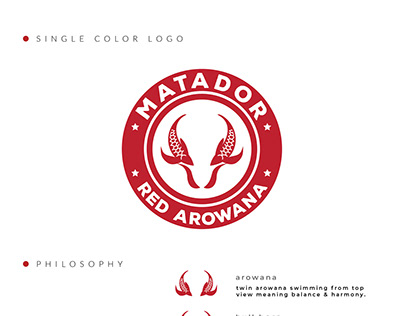 Matador Red Arowana Logo Design