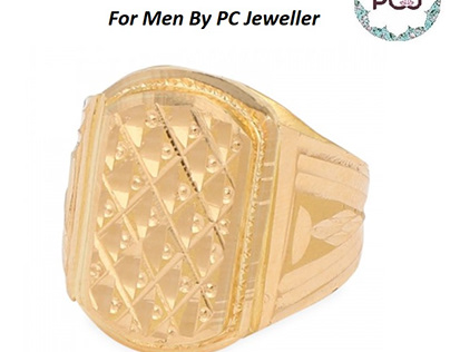 Perfect Wedding Gold Ring For Men By PC Jeweller
