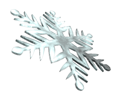 Snowflake 3D model - Ice material and topology