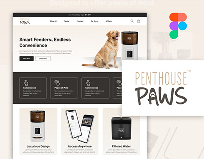 Homepage Designs for a Pet Feeder Company