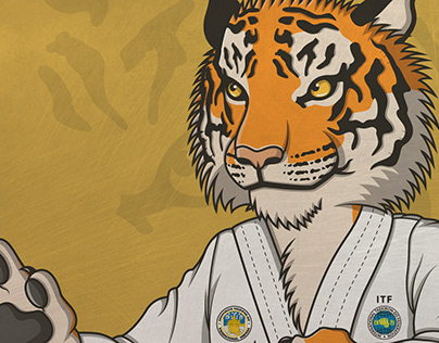 Ilustración Tigre Taekwondista | Taekwon-Do Tiger