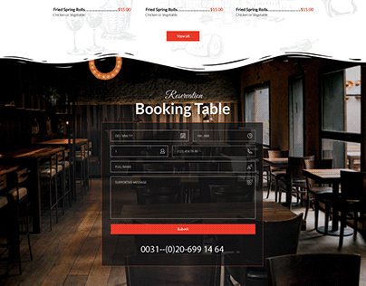 Restaurant Landing page design