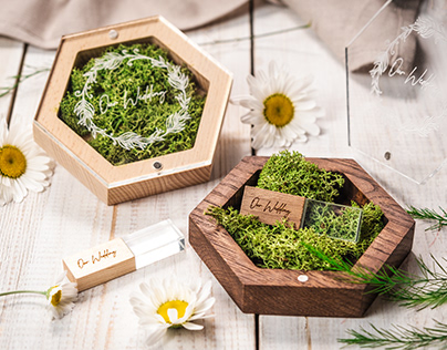 Photography and stopmotion for wooden wedding boxes