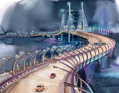 The Bridges of St. Petersburg│Urban Watercolorscapes