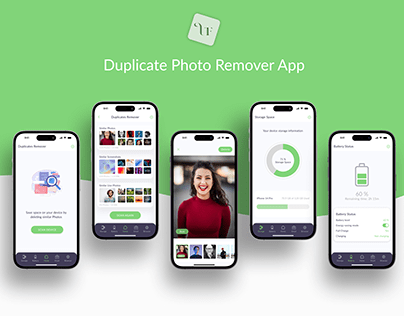 Duplicate Photo Remover iOS App Design
