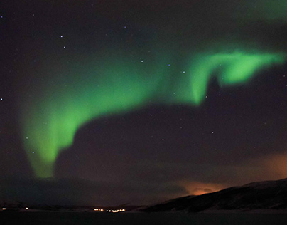 Looking for the Northern Lights. Nordkapp, Norway.