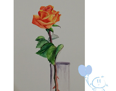 Watercolor Painting [2019] The only rose.
