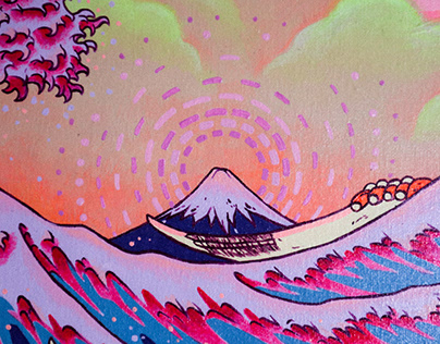 Psychedelic Art Version: "Great Wave Off Kanagawa"