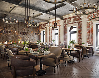 Restaurant Interior Design Rendering by ArchiCGI