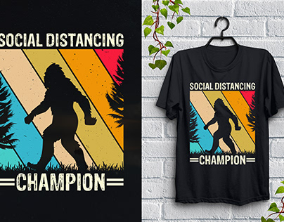Social Distancing Champion T-Shirt Design