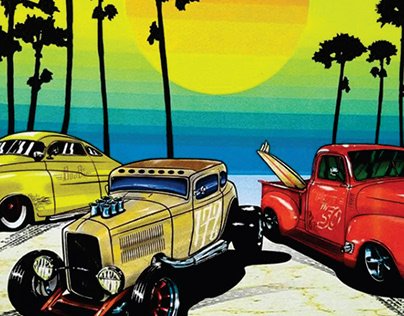 Hot Rods on the beach