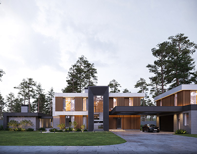 MODERN HOUSE WITH UNIQUE CONSTRUCTIONAL ELEMENTS