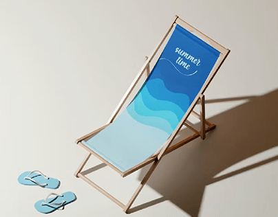 Beach Folding Chair Mockup