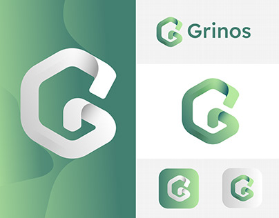 Grinox G typography Gradient logo design