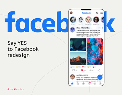 Facebook redesign. Mobile App Concept