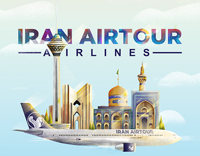 Iran air tour Airlines illustration for calendar