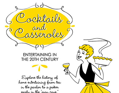 Cocktails and Casseroles Exhibit Identity and Graphics