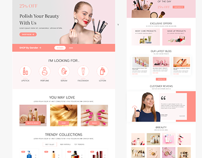 BeautyCare Website UI UX Landing Page Design