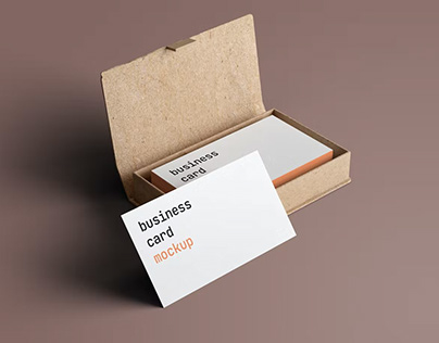 Free - Business Card With Box Mockups