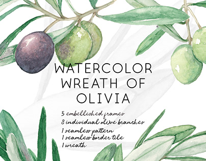 Watercolor wreath of Olivia