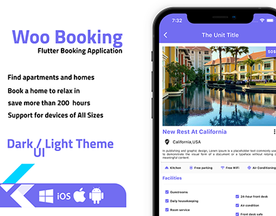 Flutter Booking Application - Ios and android