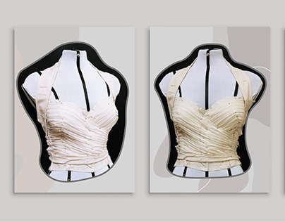 DRAPING PROJECT: Halter Neck Pleated Bustier Top
