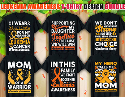 Leukemia Awareness T-shirt Design Bundle.