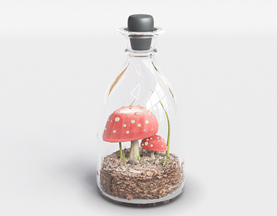 Mushroom in a Bottle... vray render