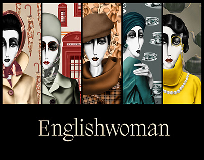 Serial "Englishwoman" digital illustration