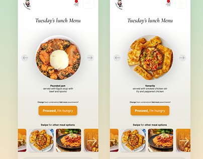 Food App UI for Apella Cuisine
