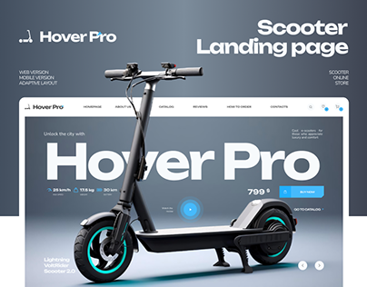 Scooter Landing page. Online store