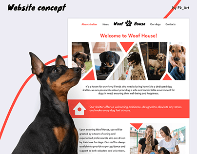 Woof House - dog shelter | Website concept