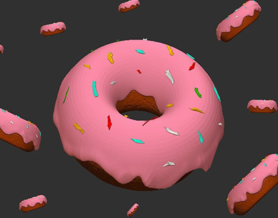 Modelo 3D de donuts hecho con zbrush