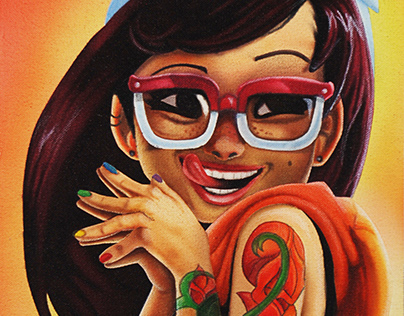 Tattoed Girl (Aerografía) Cover de Salvador Ramirez