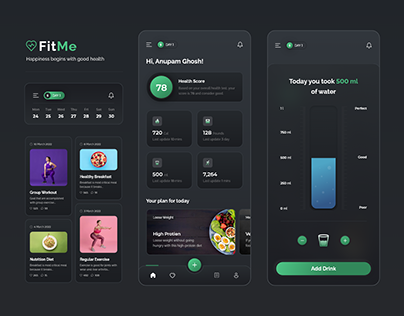 Fitness and Nutrition App UI UX Design