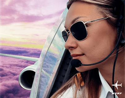Dutch pilot girl Flight level selfie