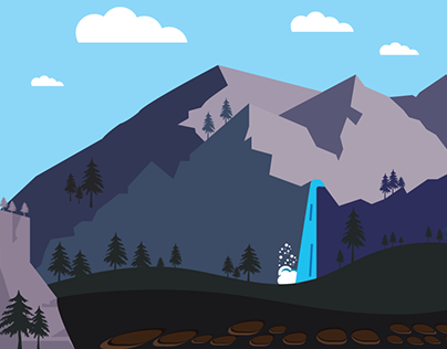 Mountain Background For Video Game - ADOBE ILLUSTRATOR